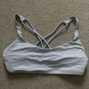 Lululemon size 6 striped sports bra cross back
